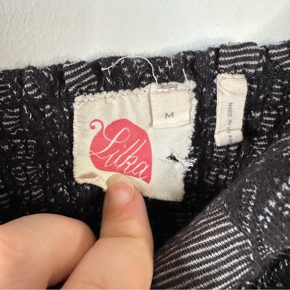 Anthro Lilka Black Striped Floral Dress - Picture 9 of 9